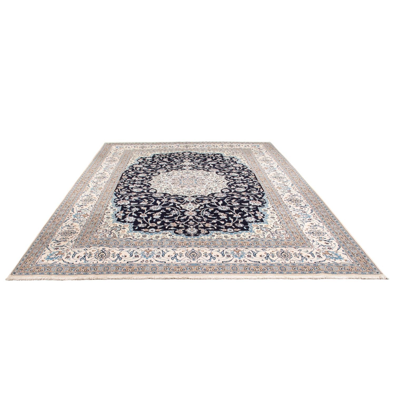 Alfombra persa - Nain - 398 x 302 cm - azul oscuro