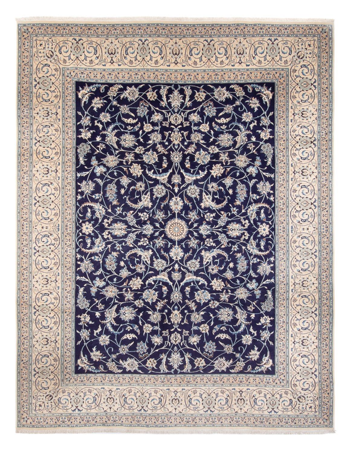 Alfombra persa - Nain - 390 x 295 cm - azul oscuro