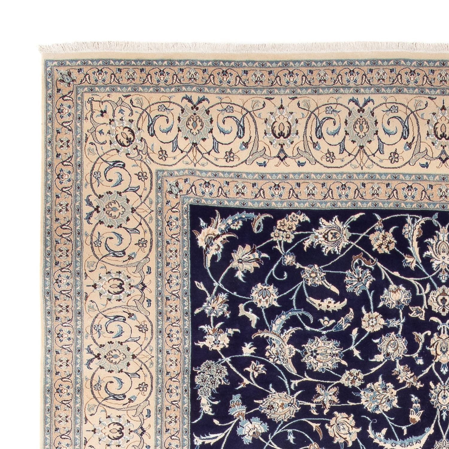 Alfombra persa - Nain - 390 x 295 cm - azul oscuro