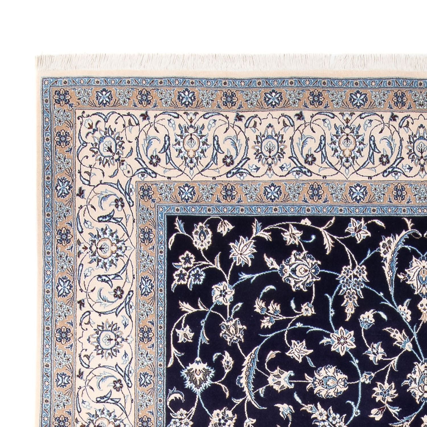 Alfombra persa - Nain - 354 x 247 cm - azul oscuro