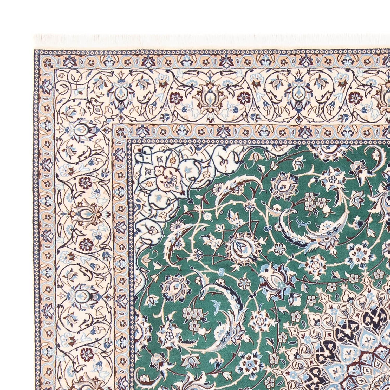 Alfombra persa - Nain - 264 x 248 cm - verde