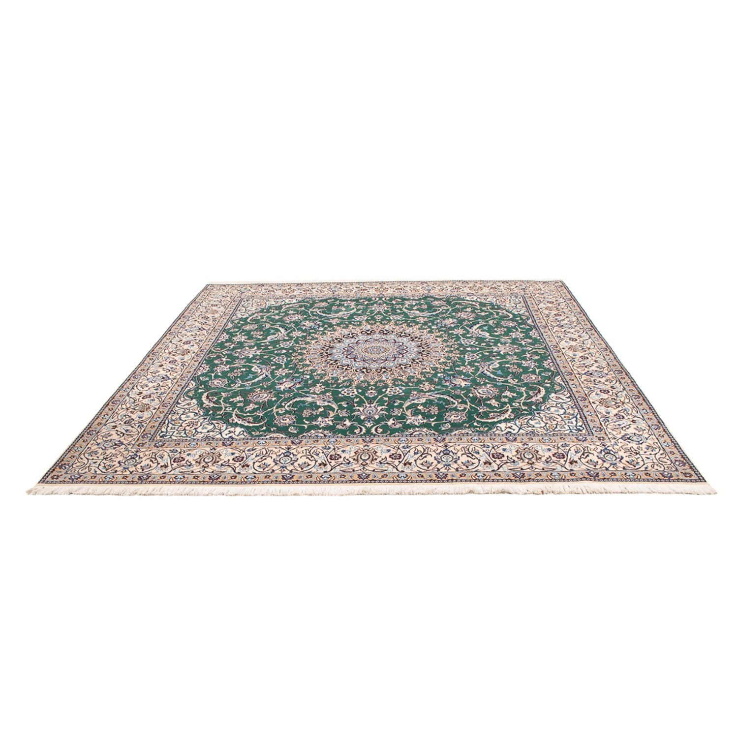 Alfombra persa - Nain - 264 x 248 cm - verde