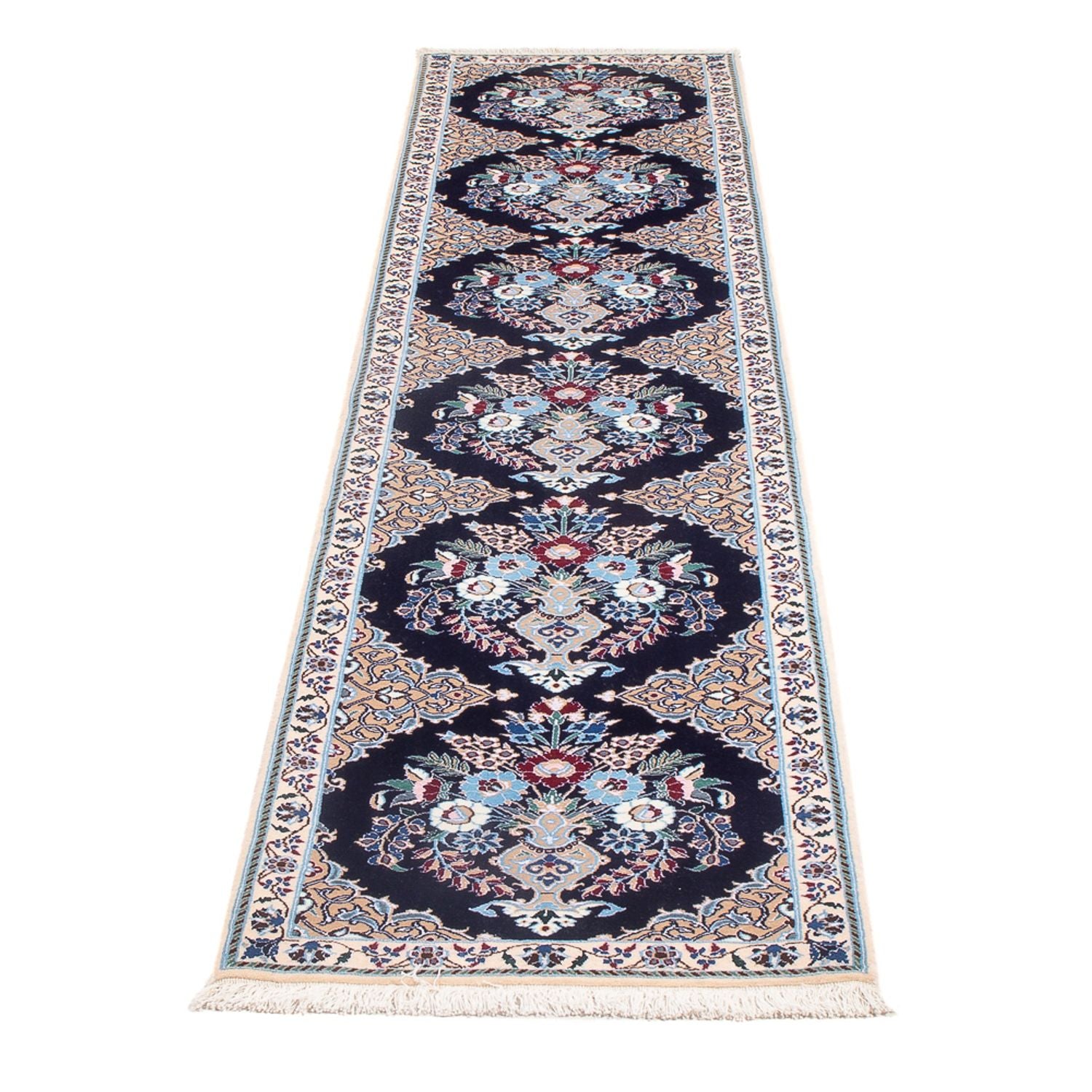 Alfombra de pasillo Alfombra Persa - Nain - Prima - 228 x 48 cm - azul oscuro