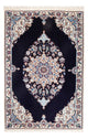 Nain - 6La Alfombra 50x76cm - Alfombra persa - azul oscuro
