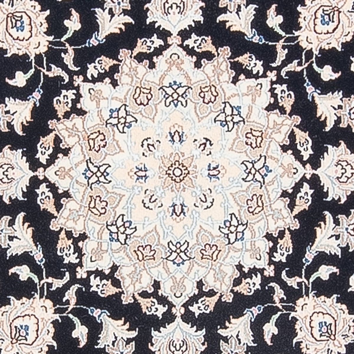 Alfombra Persa - Nain - Prima redondo  - 105 x 104 cm - azul oscuro