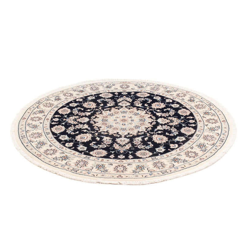 Alfombra Persa - Nain - Prima redondo  - 105 x 104 cm - azul oscuro