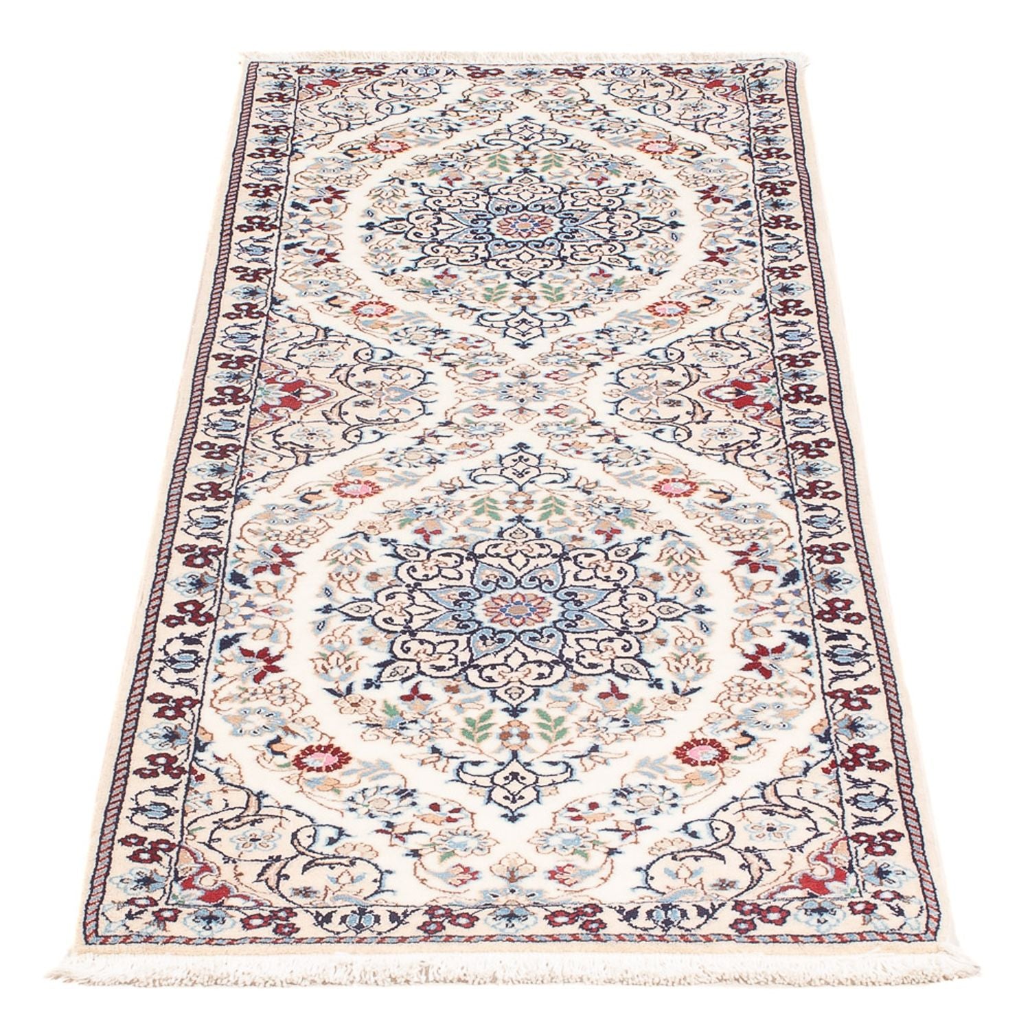Alfombra de pasillo Alfombra Persa - Nain - Prima - 140 x 48 cm - crema