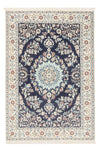 Nain - 6La Alfombra 102x150cm - Alfombra persa - Rectángulo / Azul Oscuro / 102 x 150 cm Rectángulo