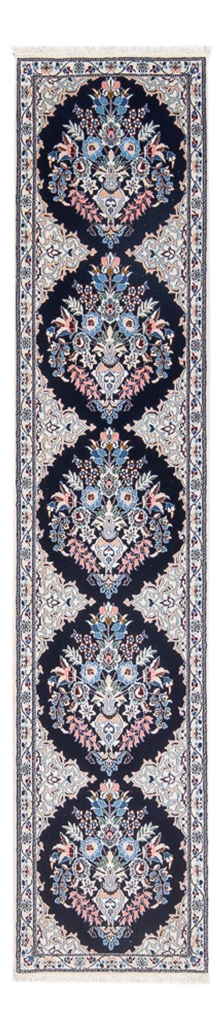Alfombra de pasillo Alfombra Persa - Nain - Prima - 202 x 46 cm - azul oscuro