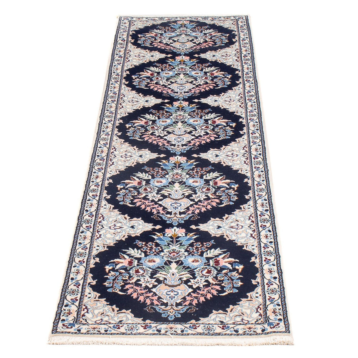 Alfombra de pasillo Alfombra Persa - Nain - Prima - 202 x 46 cm - azul oscuro
