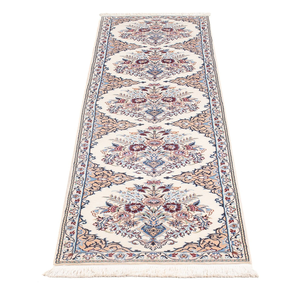 Alfombra de pasillo Alfombra Persa - Nain - Prima - 203 x 48 cm - crema
