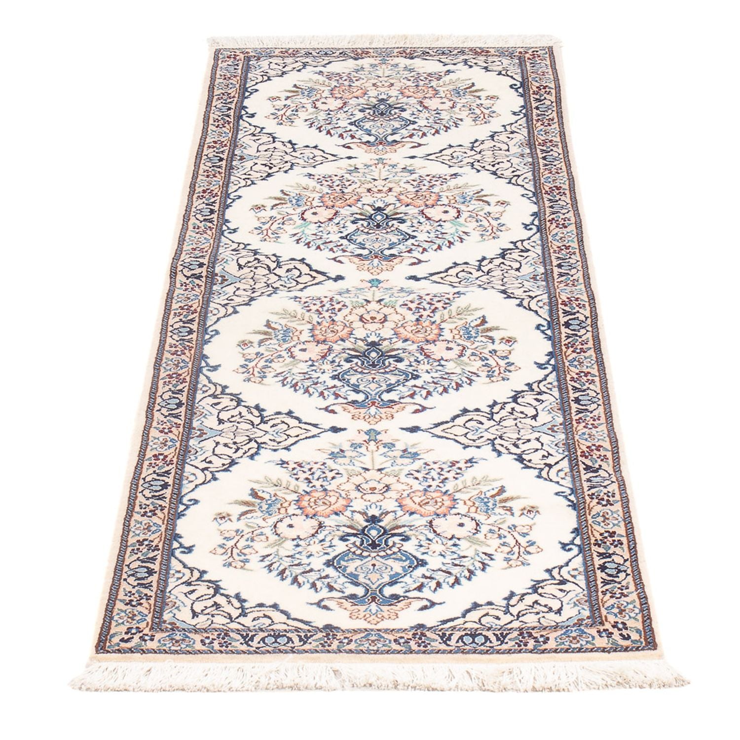 Alfombra de pasillo Alfombra Persa - Nain - Prima - 155 x 48 cm - crema