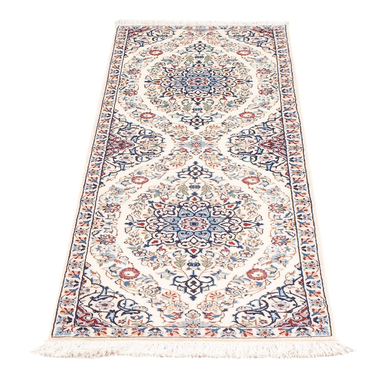 Alfombra de pasillo Alfombra Persa - Nain - Prima - 153 x 46 cm - crema