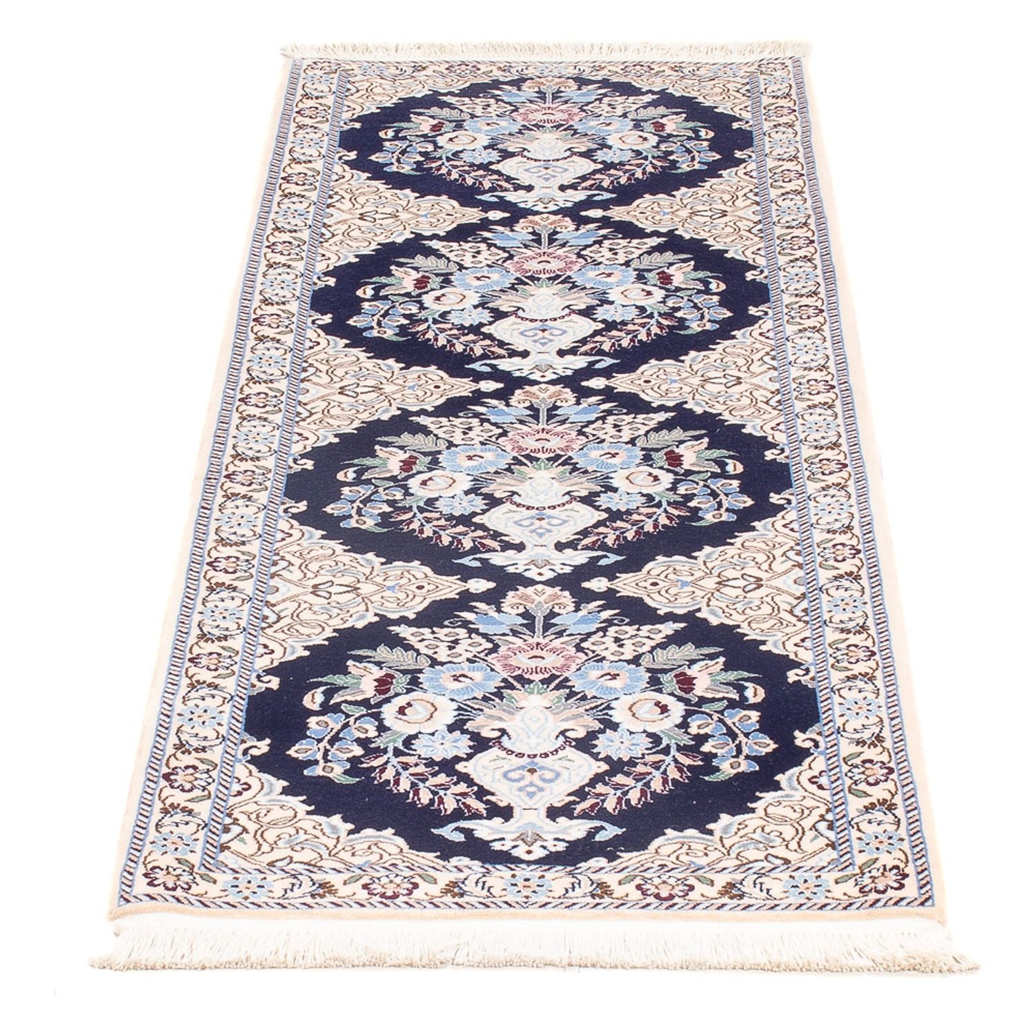 Alfombra de pasillo Alfombra Persa - Nain - Prima - 156 x 50 cm - azul oscuro