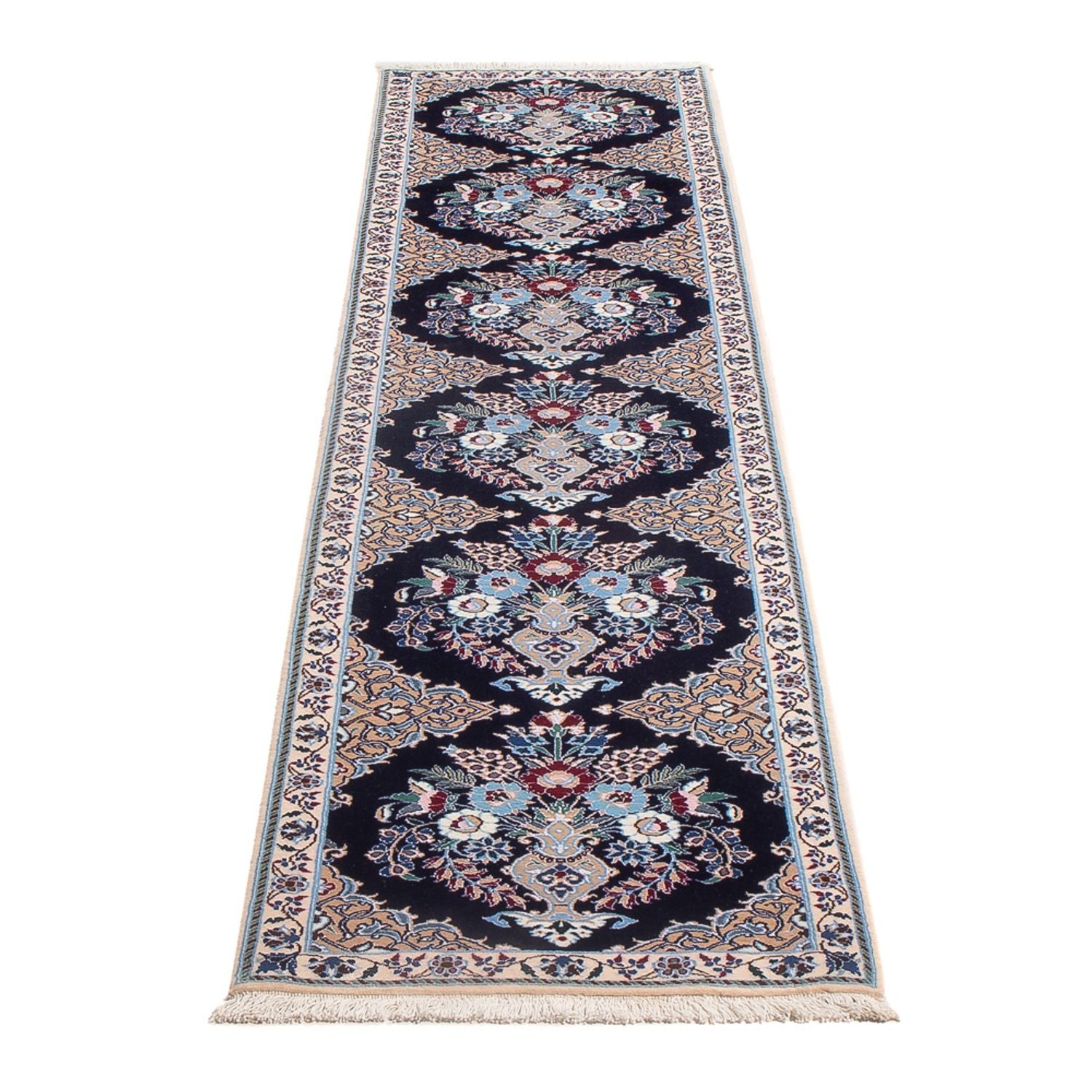 Alfombra de pasillo Alfombra Persa - Nain - Prima - 230 x 47 cm - azul oscuro