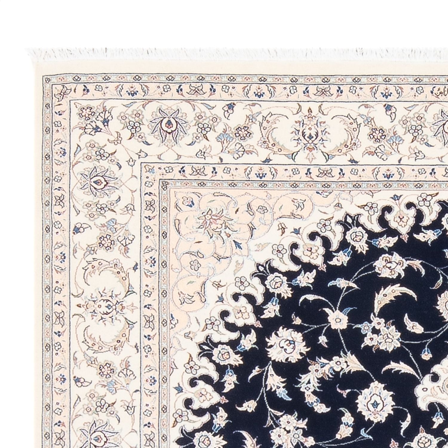 Alfombra Persa - Nain - Prima - 198 x 132 cm - azul oscuro