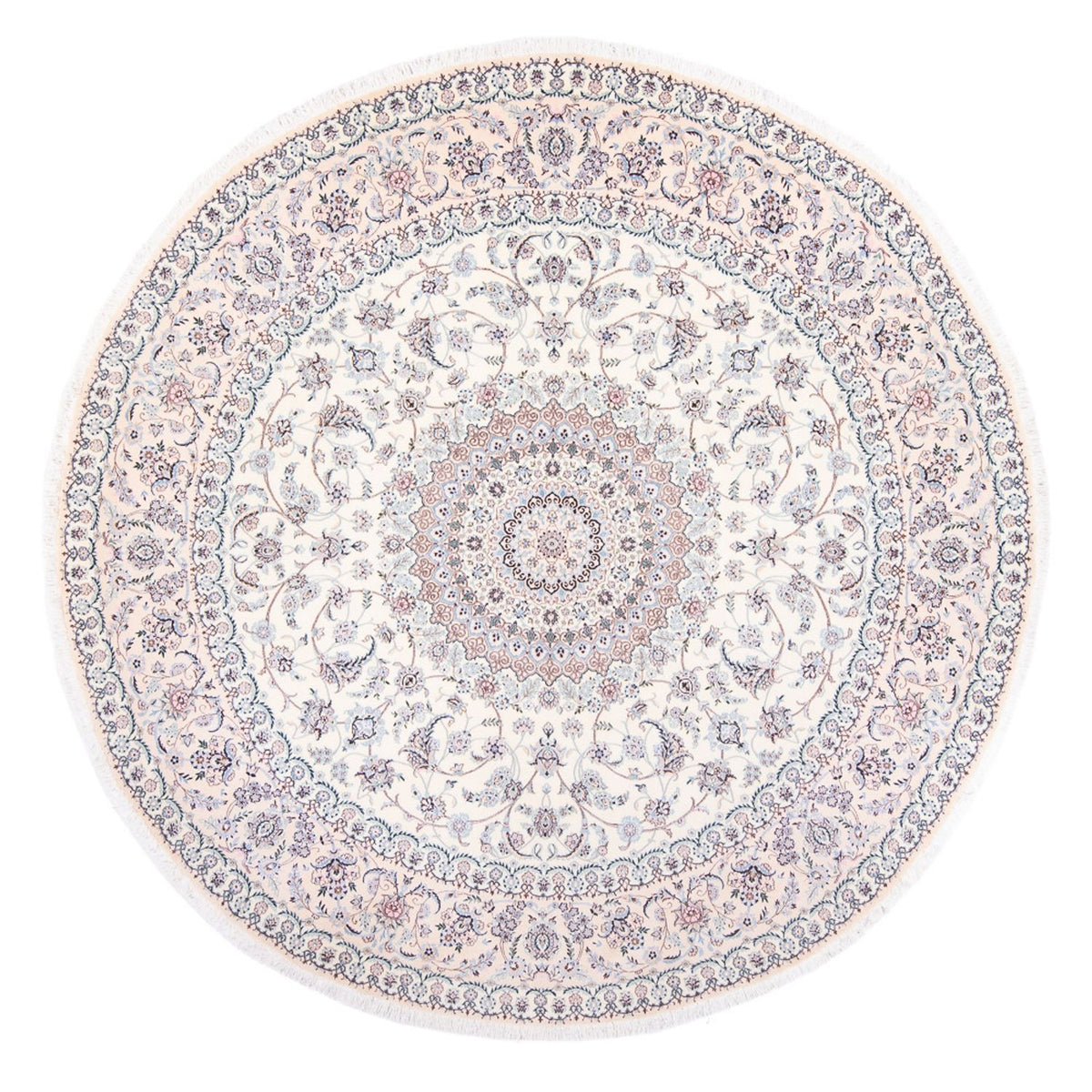 Alfombra Persa - Nain - Prima redondo  - 247 x 247 cm - crema