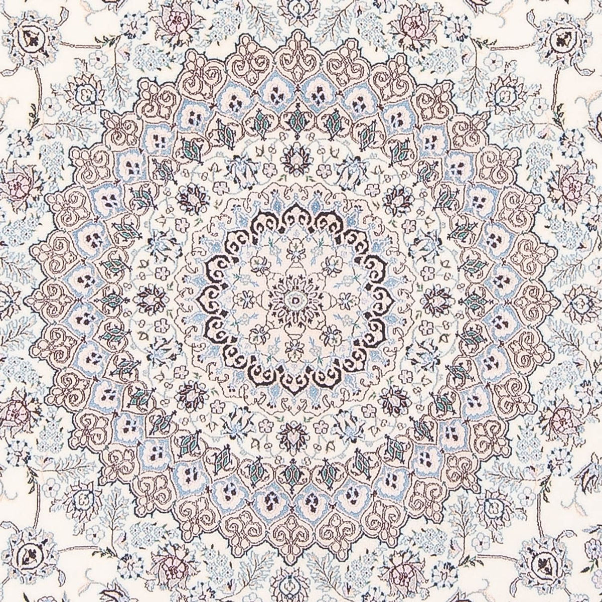Alfombra Persa - Nain - Prima redondo  - 247 x 247 cm - crema