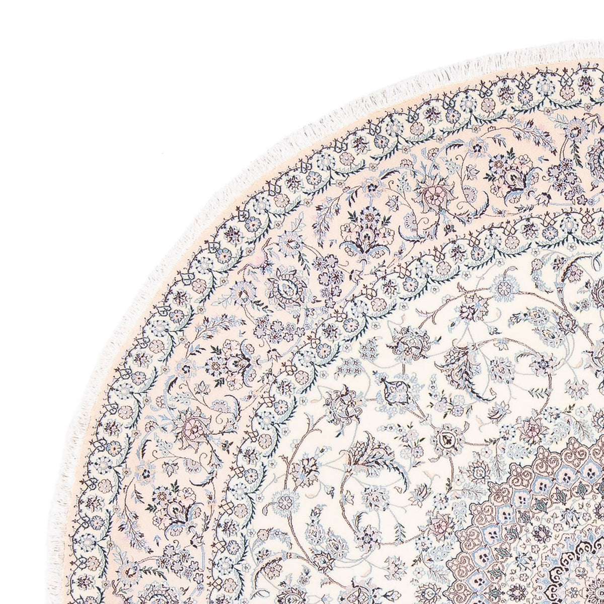 Alfombra Persa - Nain - Prima redondo  - 247 x 247 cm - crema
