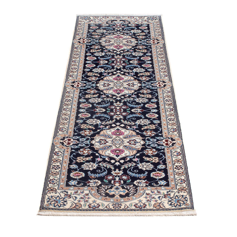 Alfombra de pasillo Alfombra Persa - Nain - Prima - 196 x 50 cm - azul oscuro