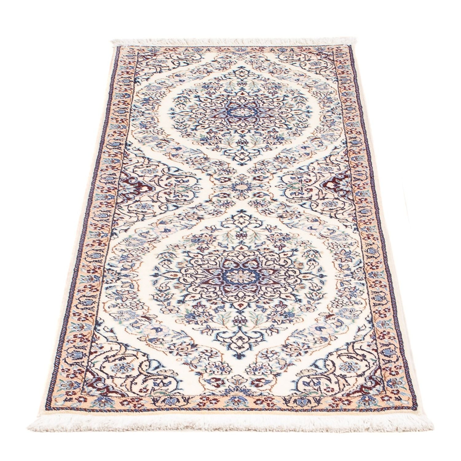 Alfombra de pasillo Alfombra Persa - Nain - Prima - 147 x 48 cm - crema