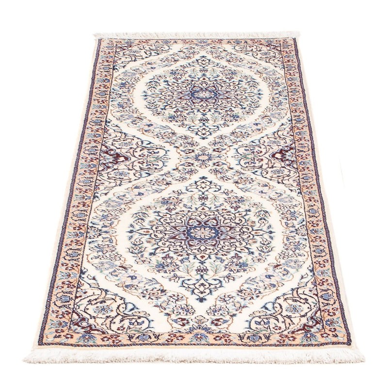 Alfombra de pasillo Alfombra Persa - Nain - Prima - 147 x 48 cm - crema