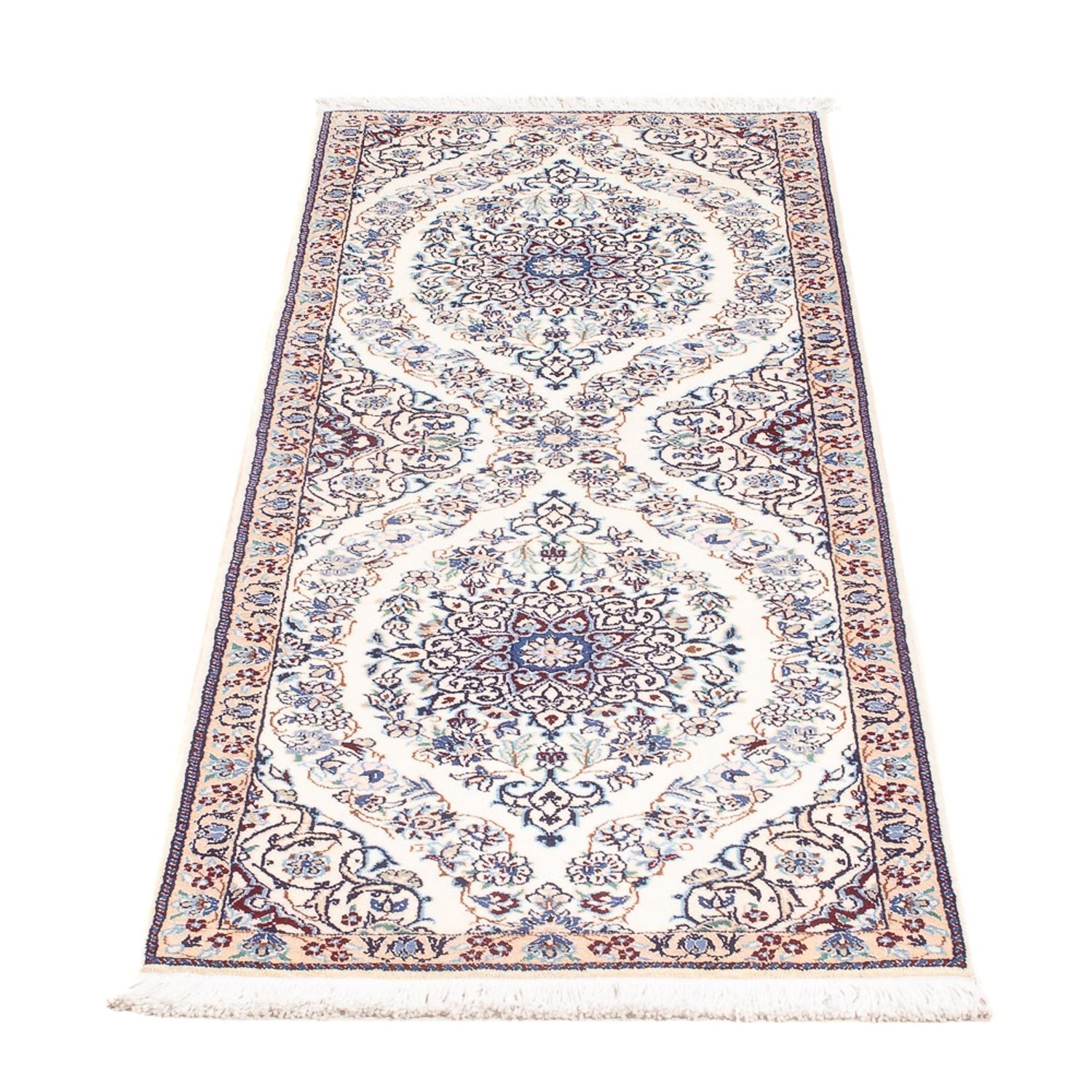Alfombra de pasillo Alfombra Persa - Nain - Prima - 150 x 50 cm - crema