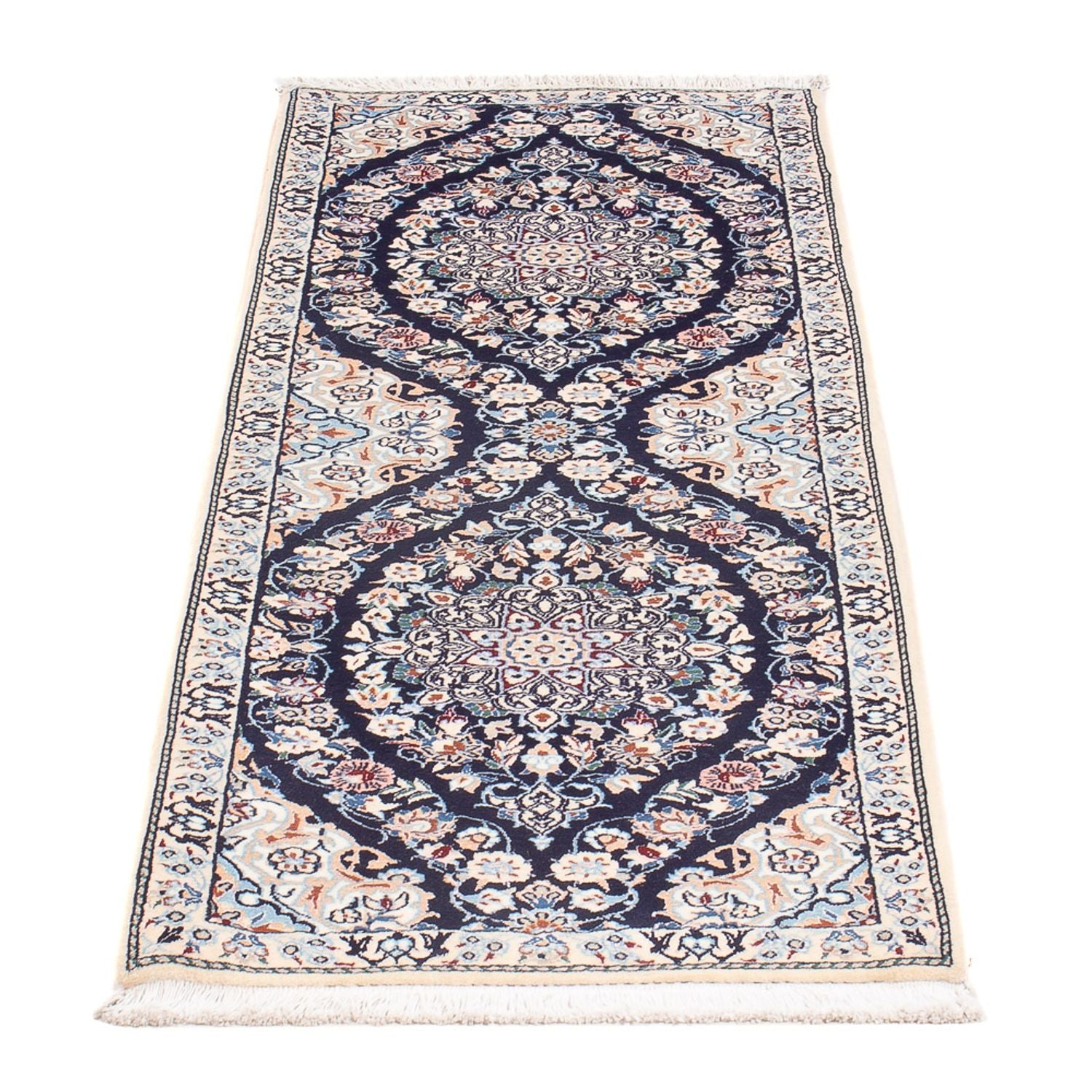 Alfombra de pasillo Alfombra Persa - Nain - Prima - 150 x 50 cm - azul oscuro