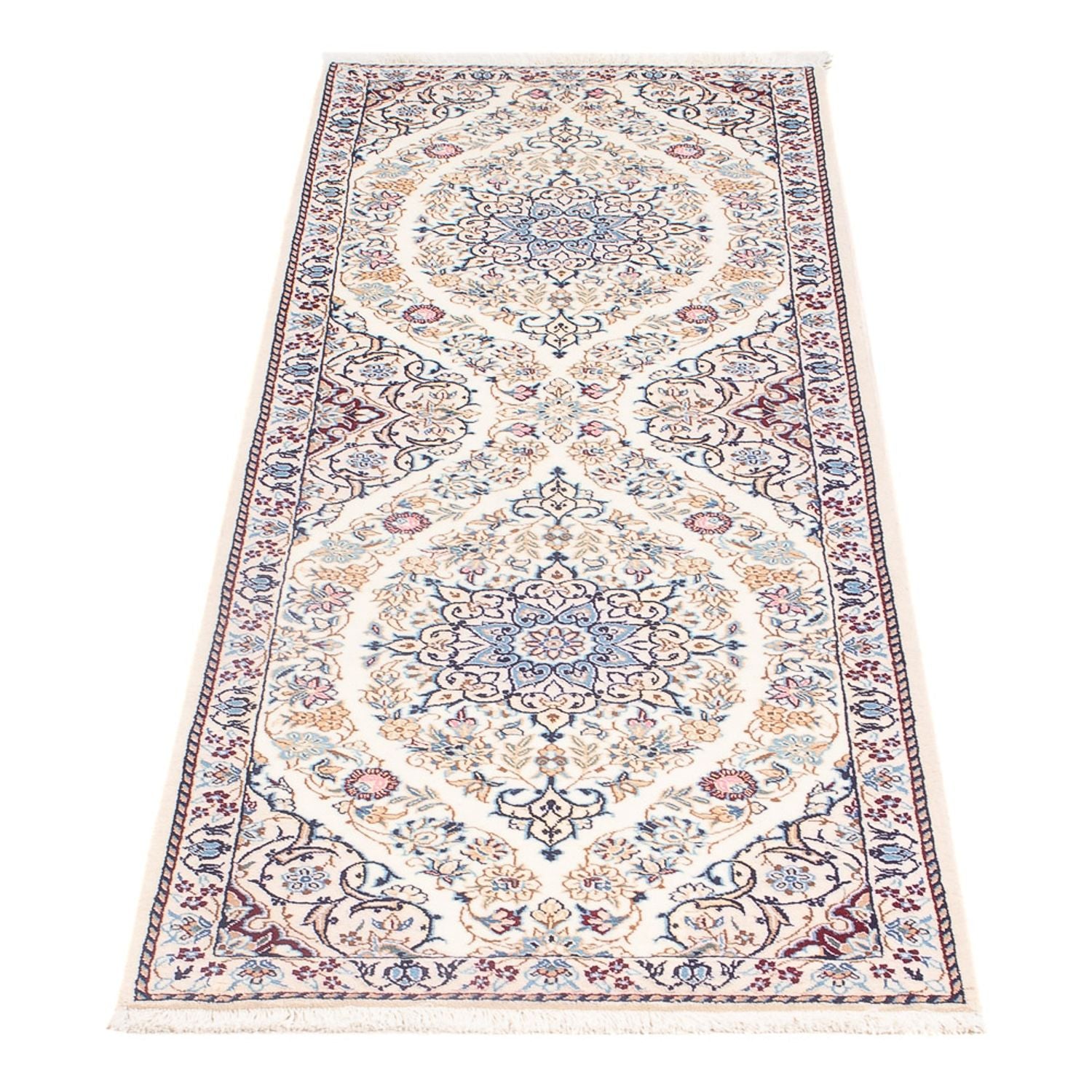 Alfombra de pasillo Alfombra Persa - Nain - Prima - 156 x 48 cm - crema