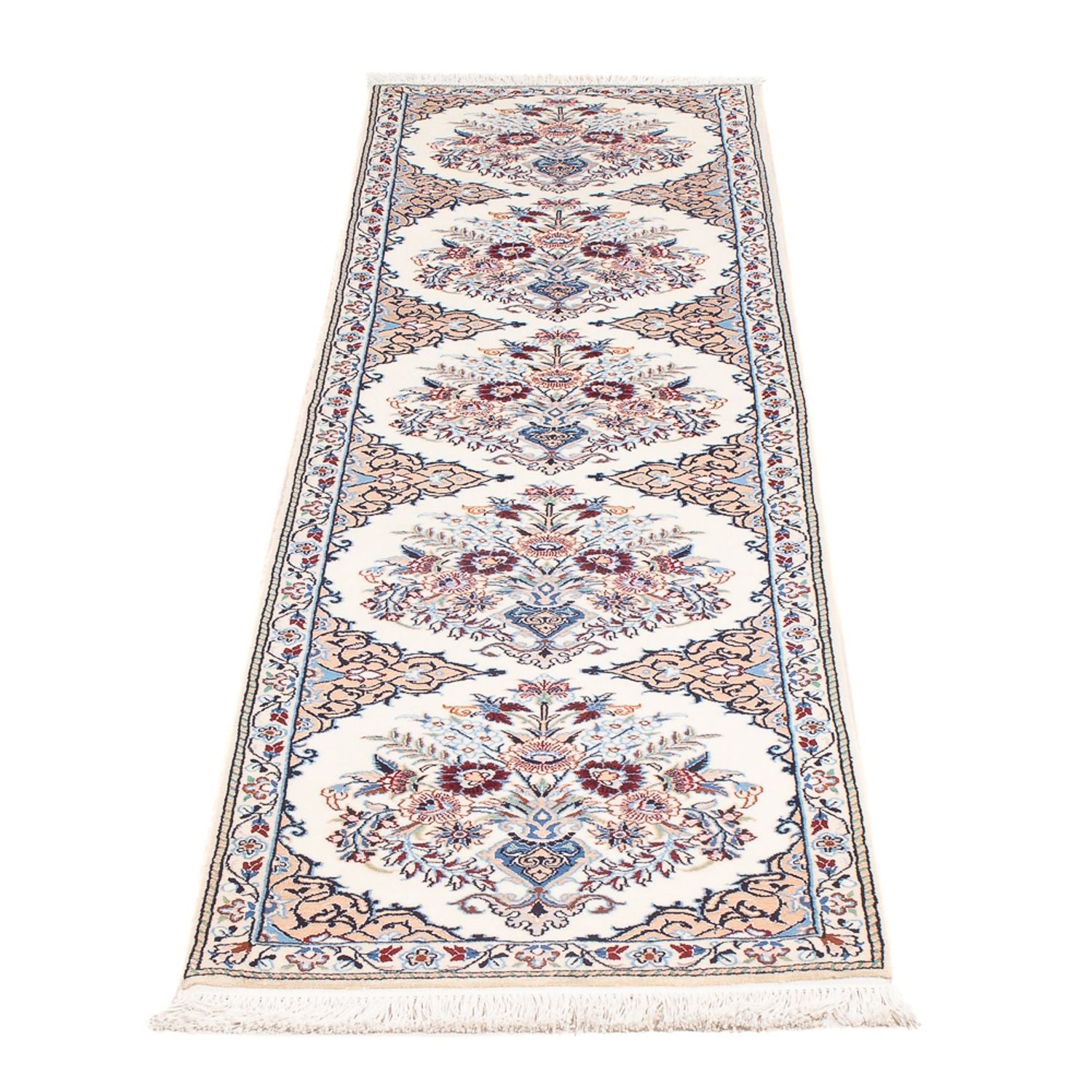 Alfombra de pasillo Alfombra Persa - Nain - Prima - 204 x 50 cm - crema