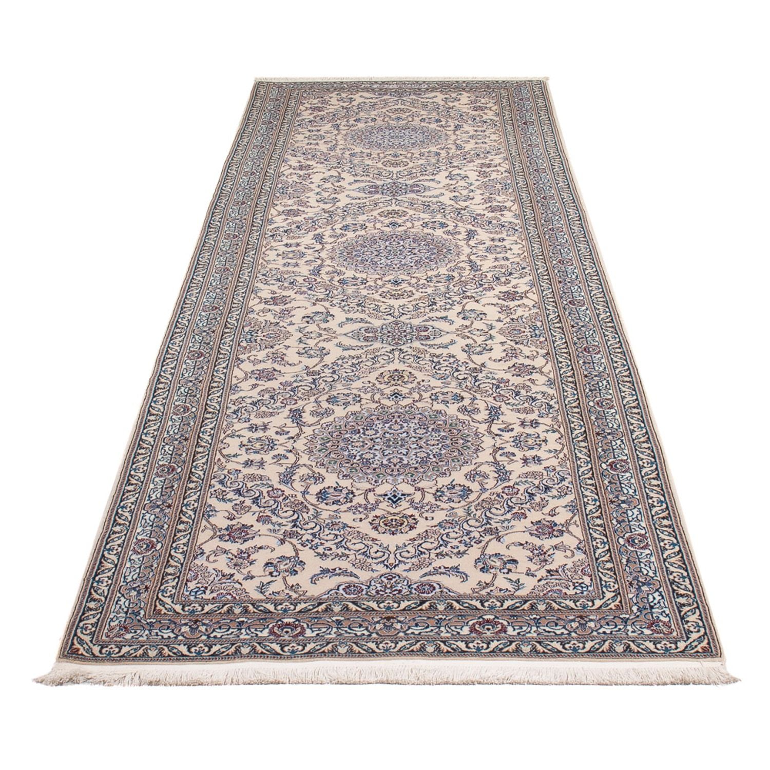 Alfombra de pasillo Alfombra Persa - Nain - Prima - 315 x 91 cm - gris