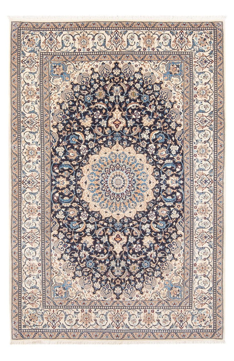 Alfombra Persa - Nain - Prima - 202 x 129 cm - azul oscuro