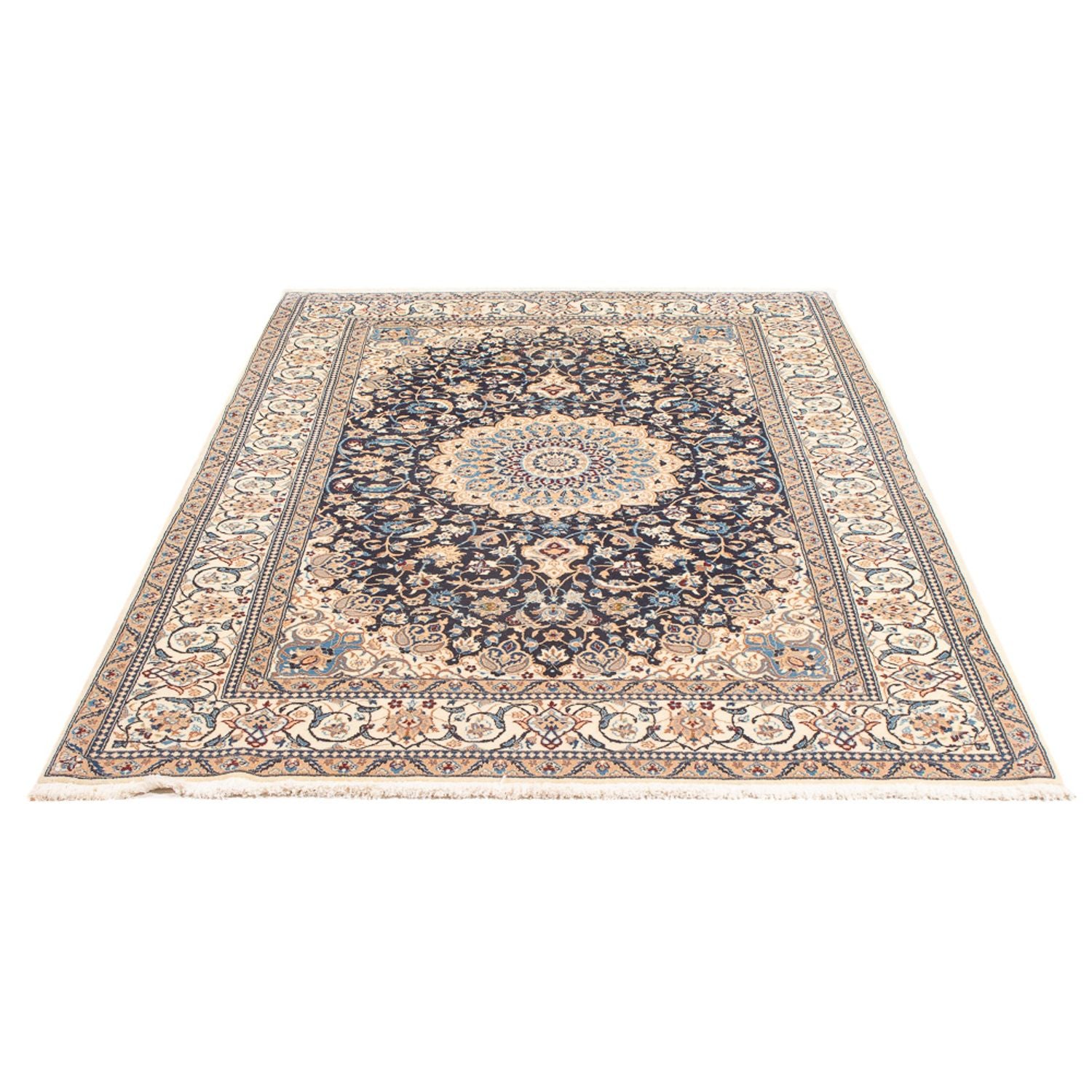 Alfombra Persa - Nain - Prima - 202 x 129 cm - azul oscuro