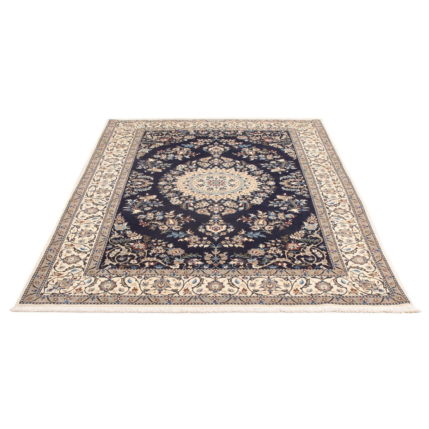 Alfombra Persa - Nain - Prima - 205 x 135 cm - azul oscuro