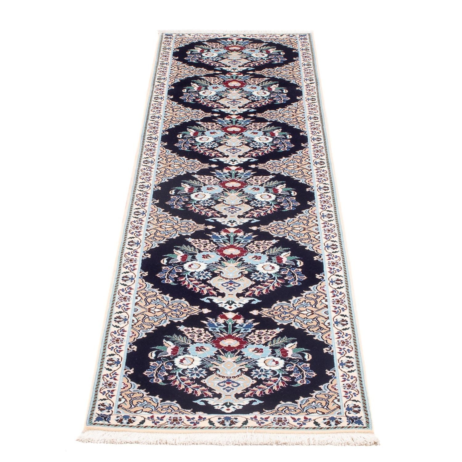 Alfombra de pasillo Alfombra Persa - Nain - Prima - 227 x 48 cm - azul oscuro