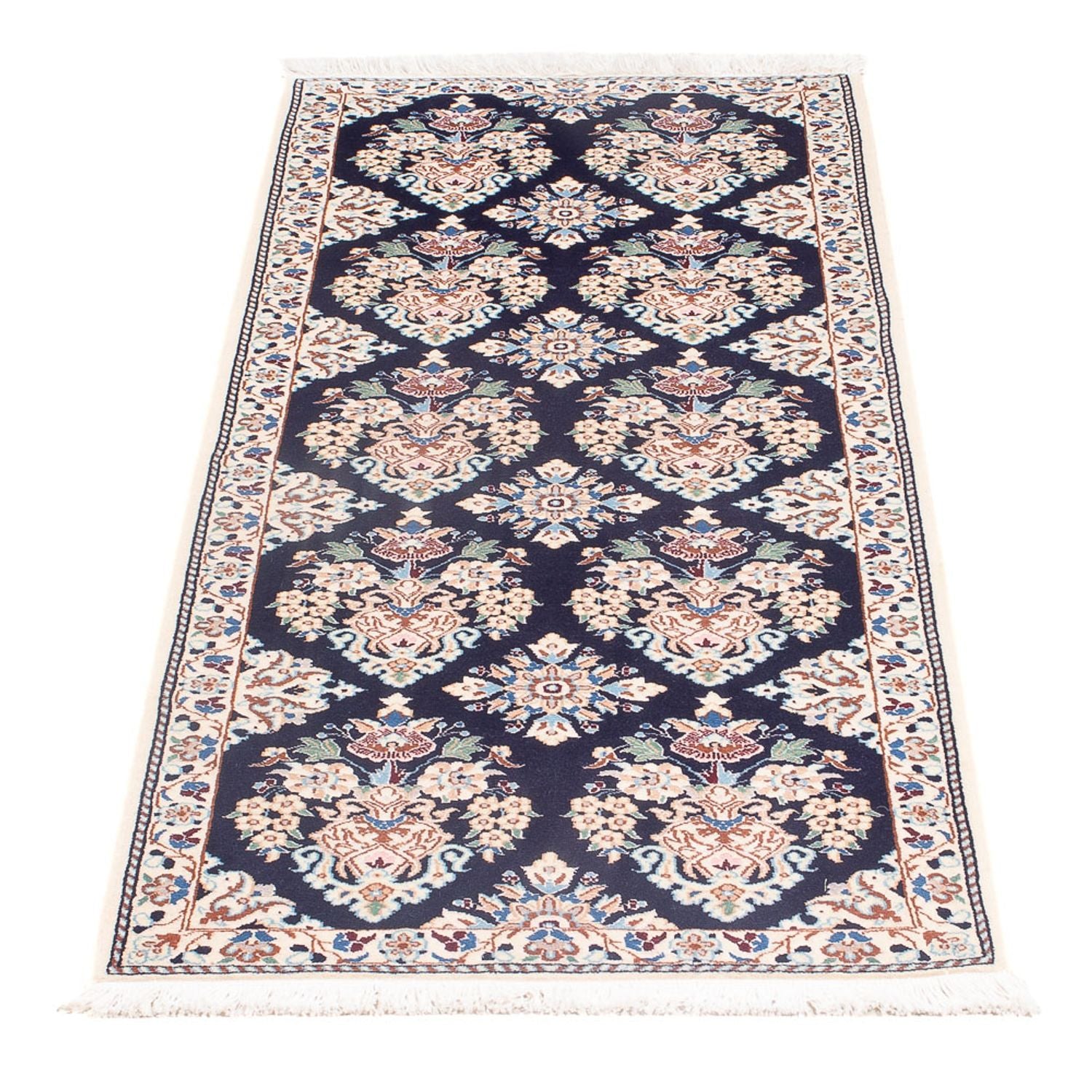 Alfombra de pasillo Alfombra Persa - Nain - Prima - 145 x 53 cm - azul oscuro