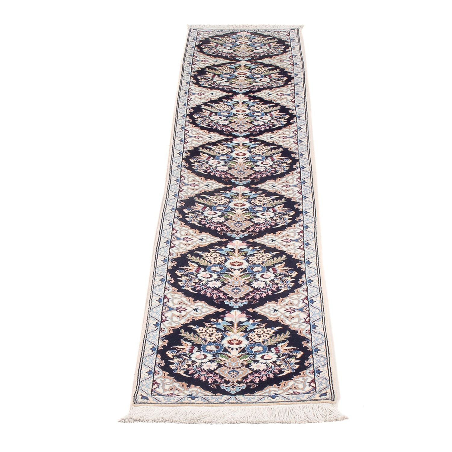 Alfombra de pasillo Alfombra Persa - Nain - Prima - 213 x 35 cm - azul oscuro
