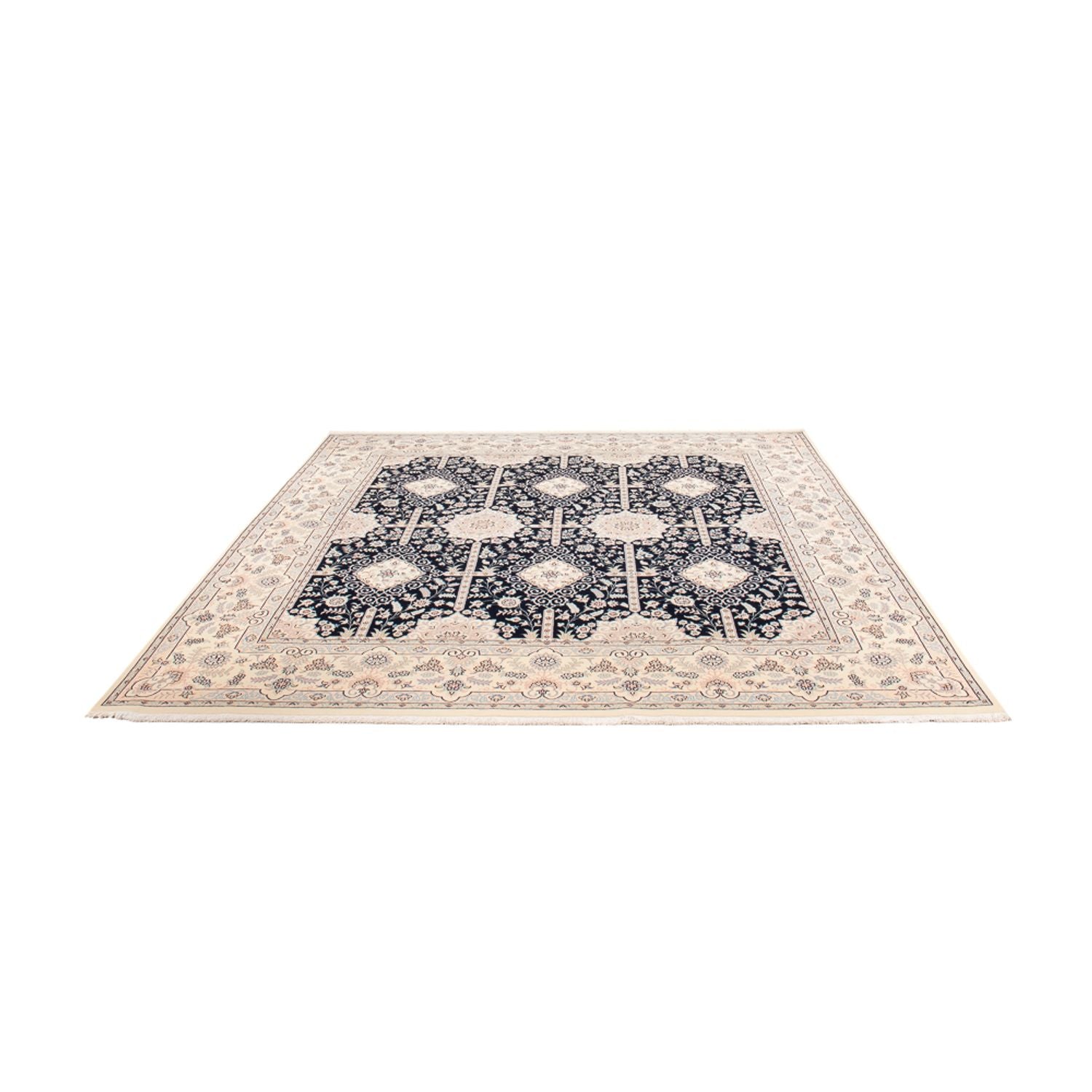 Alfombra persa - Nain - 263 x 245 cm - azul oscuro