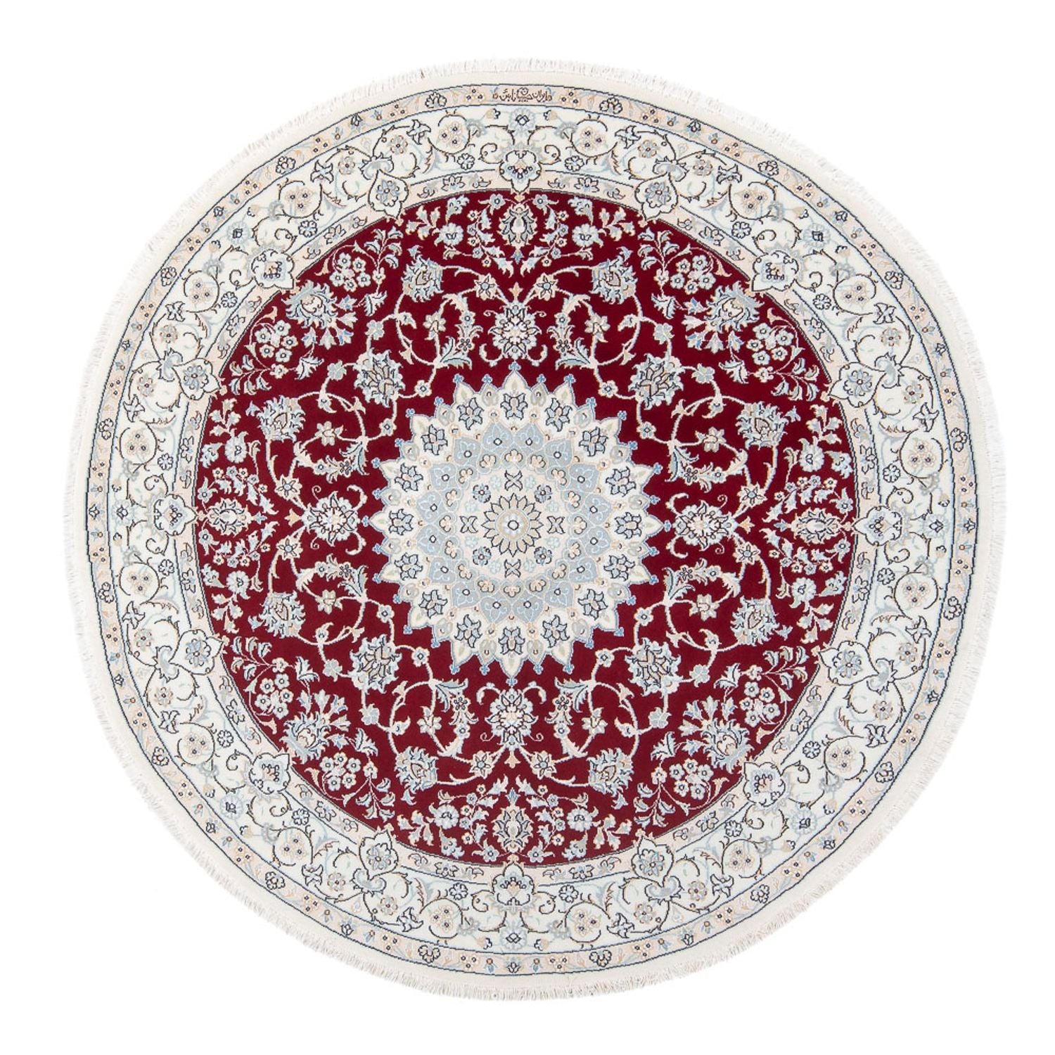 Alfombra Persa - Nain - Prima redondo  - 150 x 150 cm - rojo