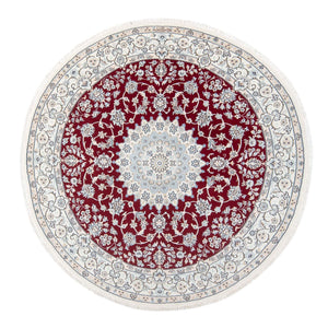 Alfombra Persa - Nain - Prima redondo  - 150 x 150 cm - rojo