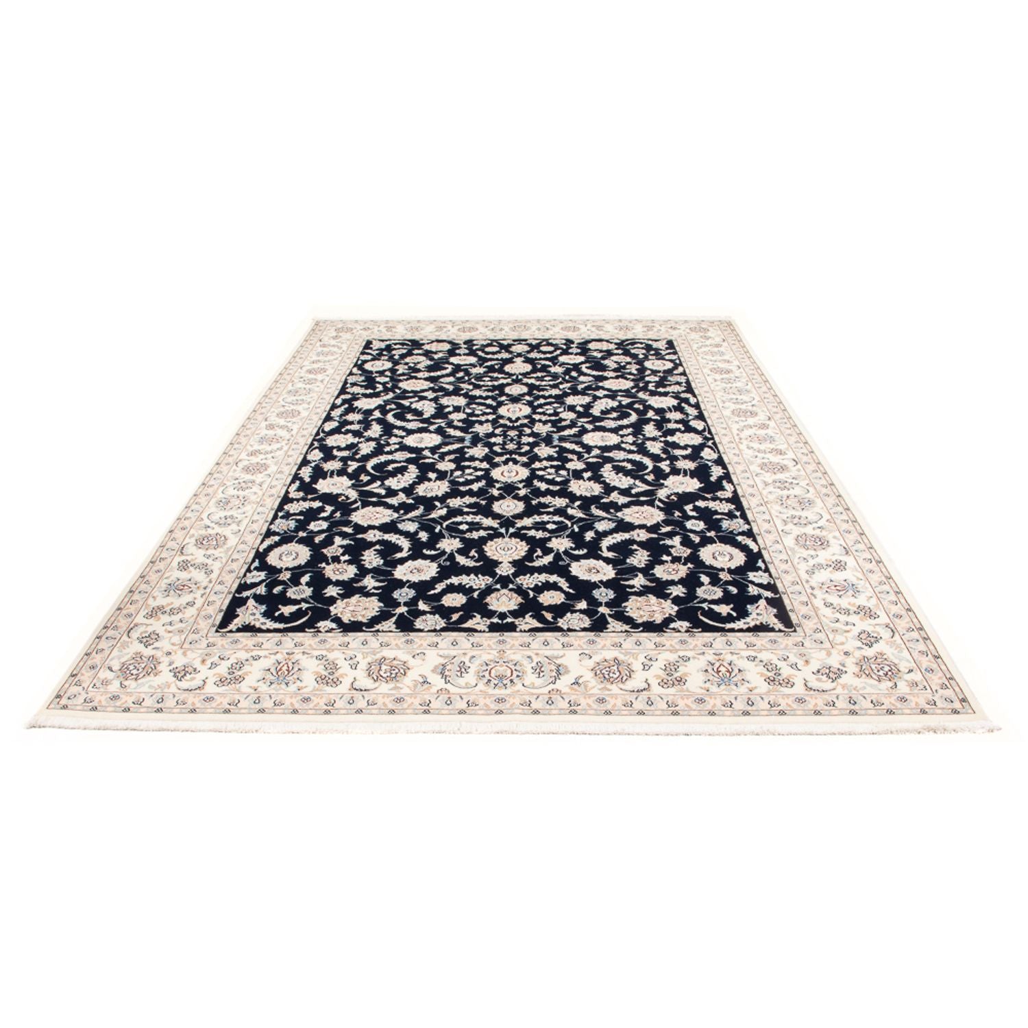 Alfombra persa - Nain - 291 x 200 cm - azul oscuro