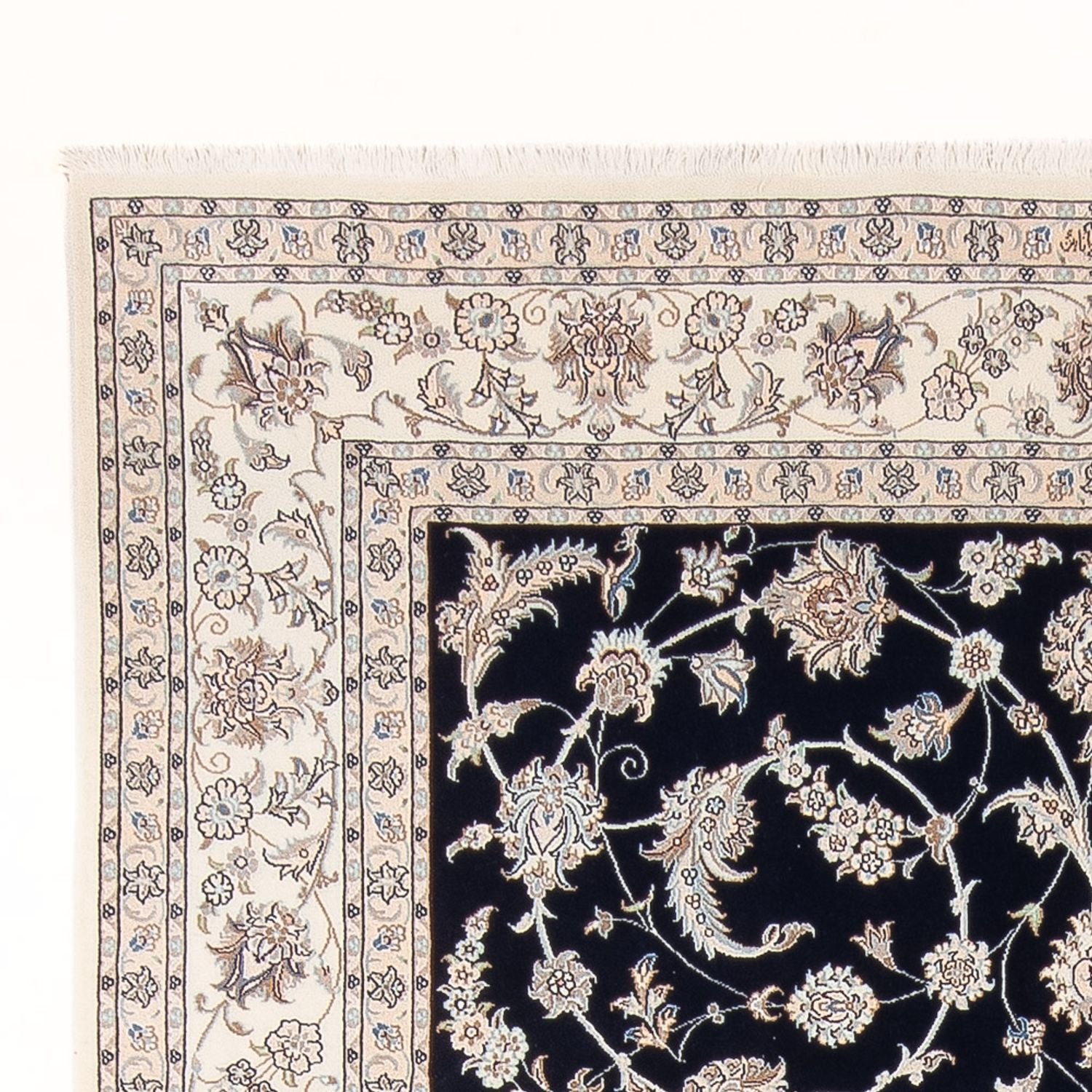 Alfombra persa - Nain - 297 x 200 cm - azul oscuro