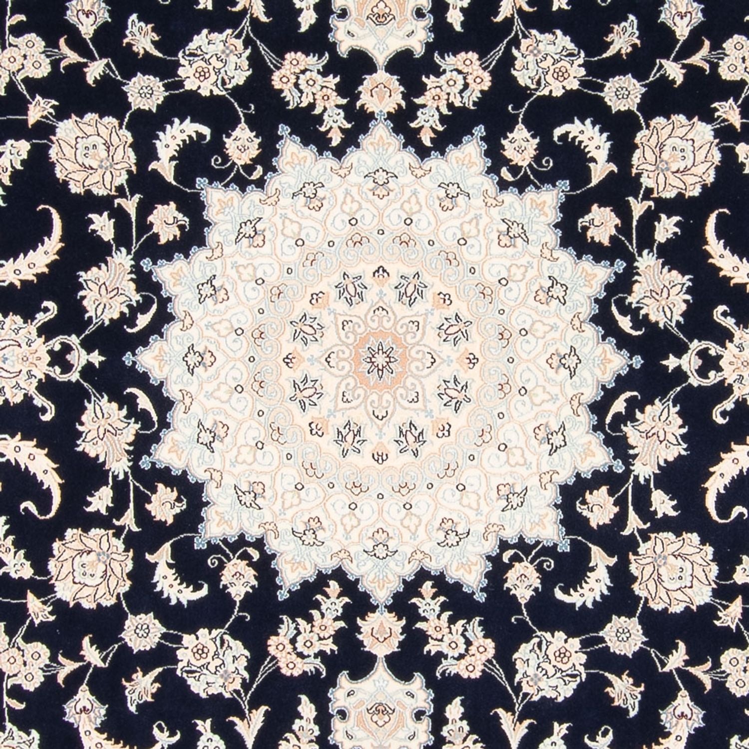 Alfombra persa - Nain - 261 x 223 cm - azul oscuro