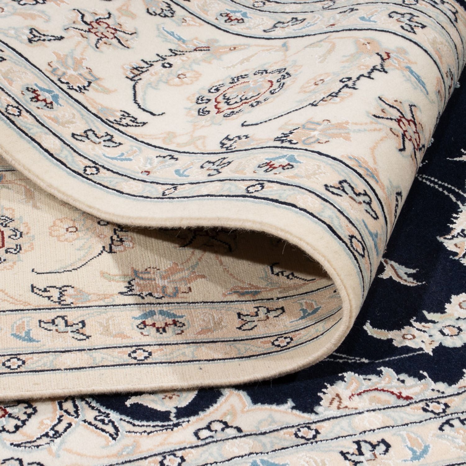 Alfombra persa - Nain - 261 x 223 cm - azul oscuro