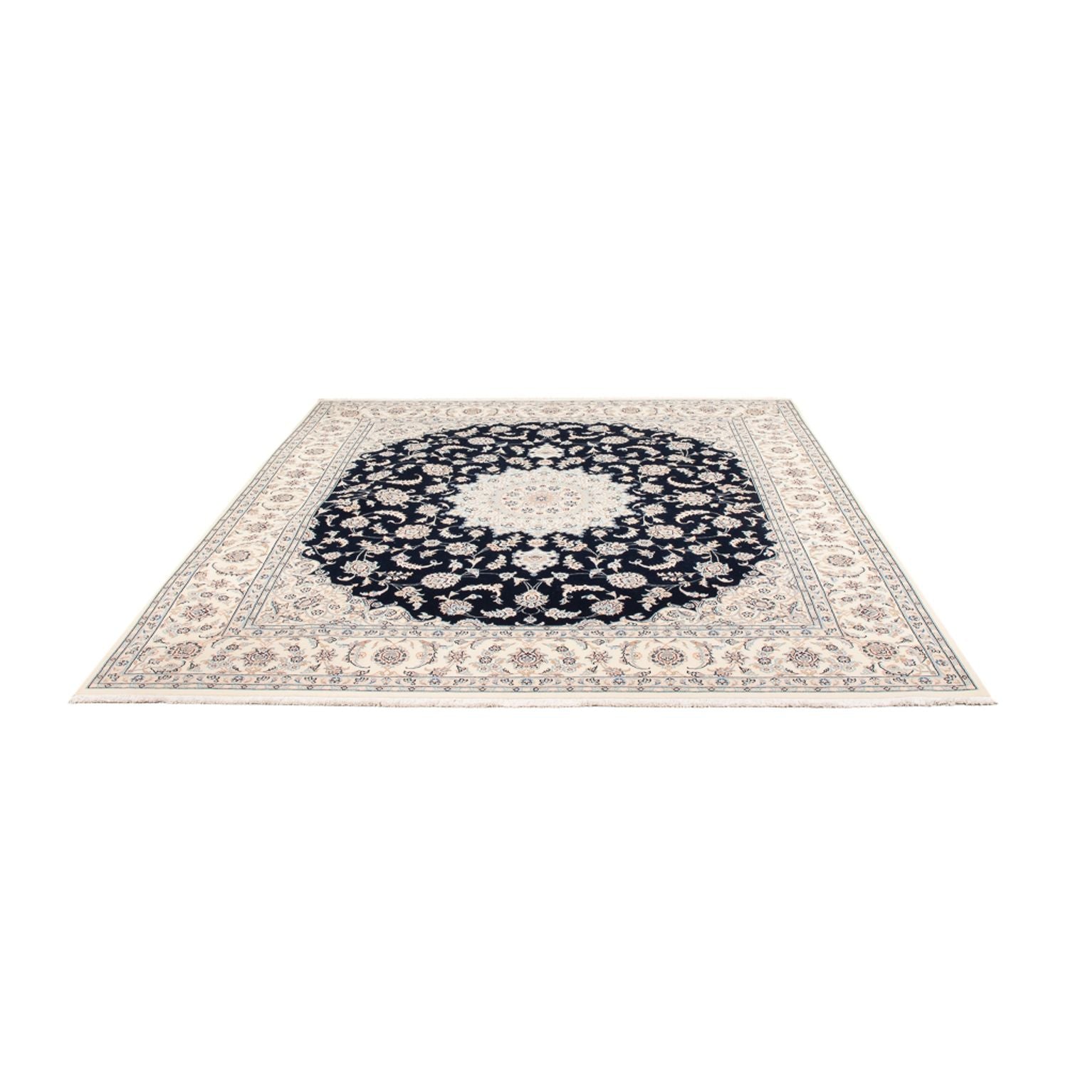 Alfombra persa - Nain - 261 x 223 cm - azul oscuro