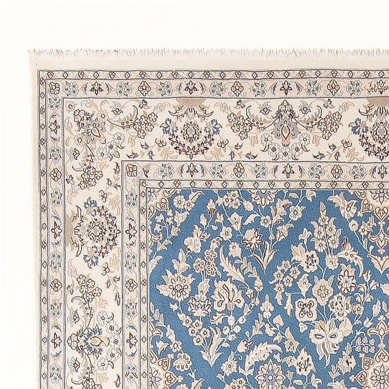 Alfombra persa - Nain - 304 x 198 cm - azul claro