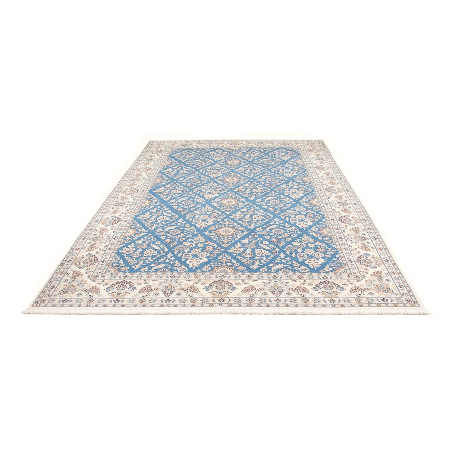 Alfombra persa - Nain - 304 x 198 cm - azul claro
