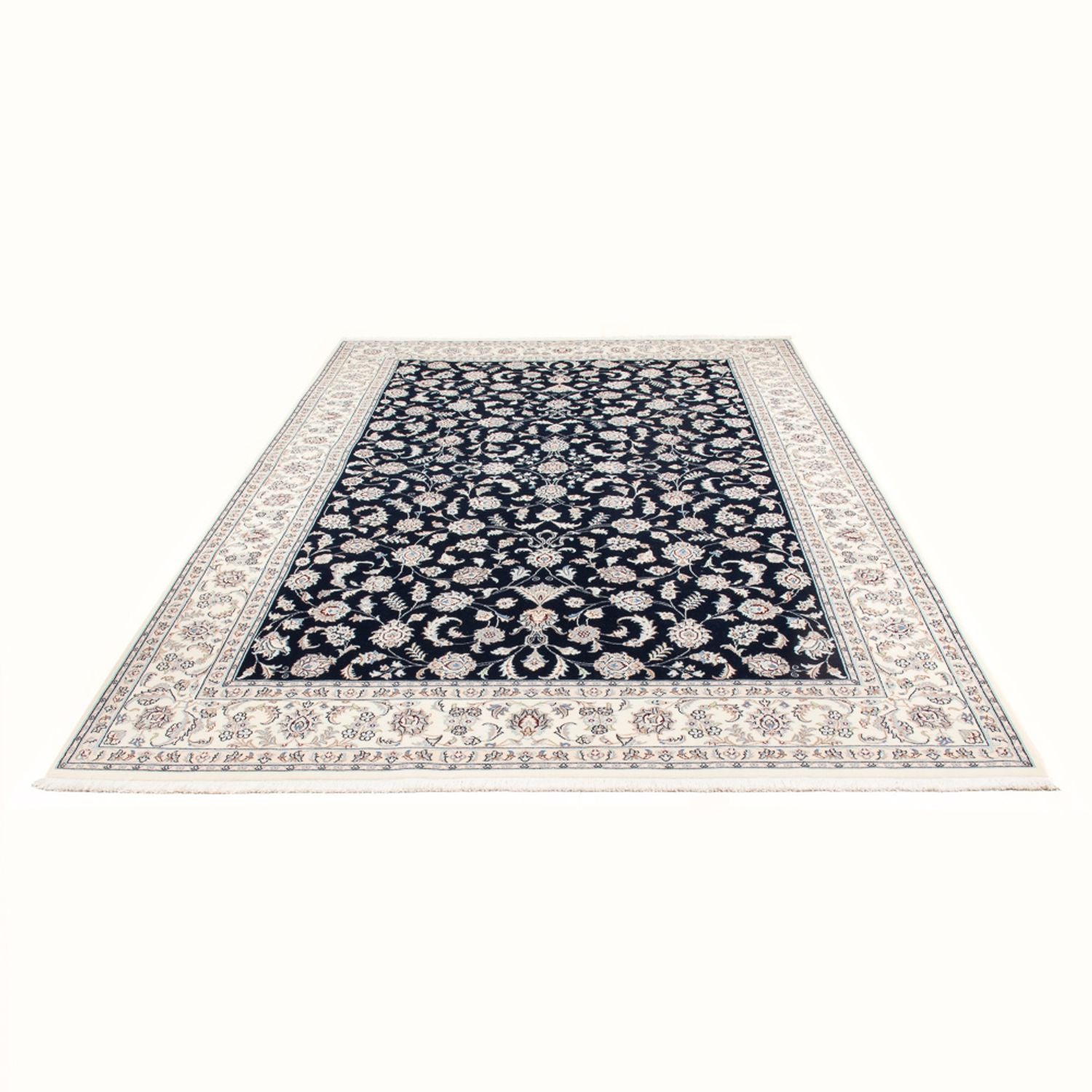 Alfombra Persa - Nain - Prima - 295 x 197 cm - azul oscuro