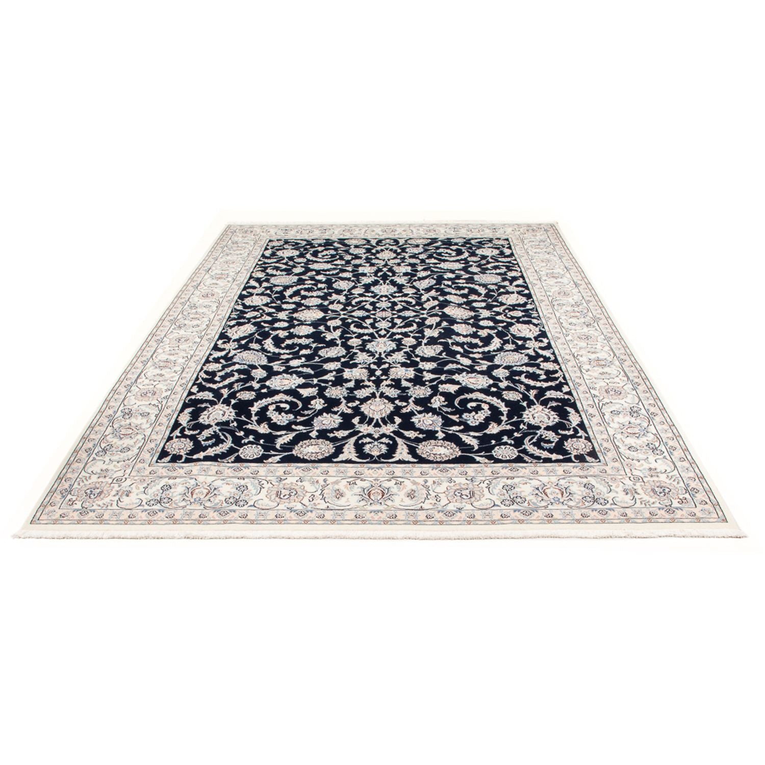 Alfombra Persa - Nain - Prima - 294 x 198 cm - azul oscuro