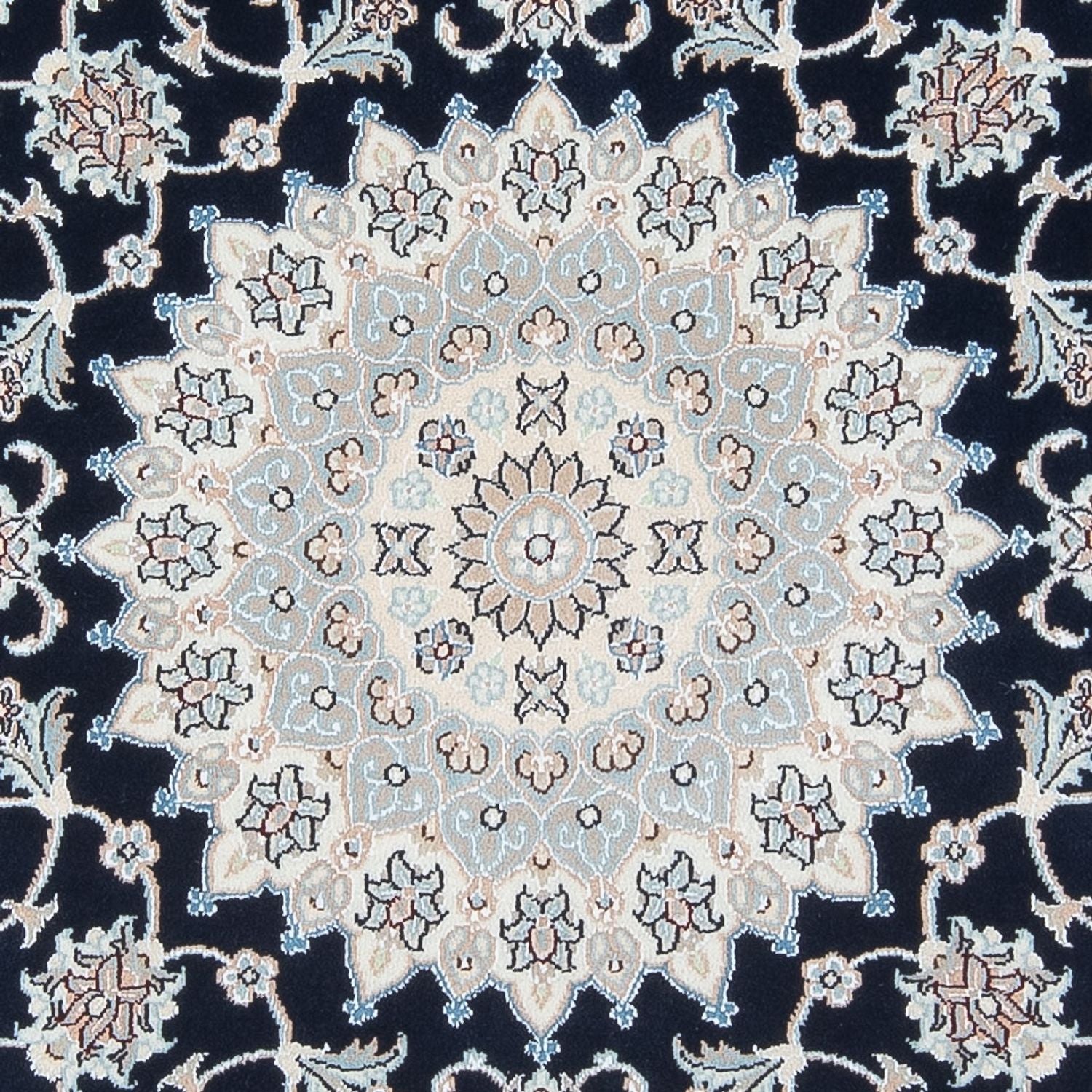 Alfombra Persa - Nain - Prima redondo  - 150 x 150 cm - azul oscuro